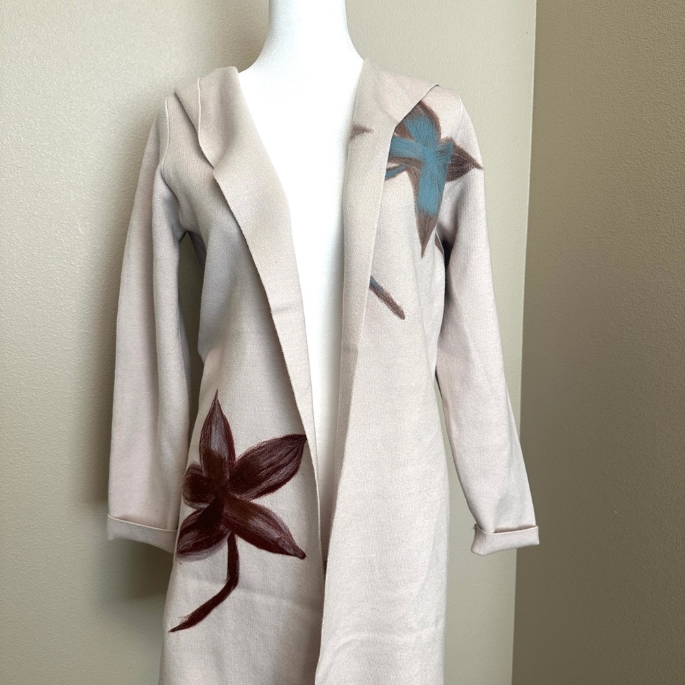 Sioni, Floral Open Front Cardigan Size Small